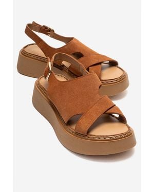 Forever & Always Shoes Vien Leather Platform Sandal - Brown