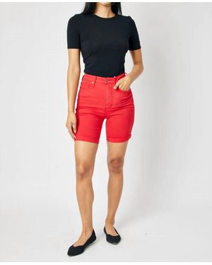 Judy Blue Burmuda Shorts - Red