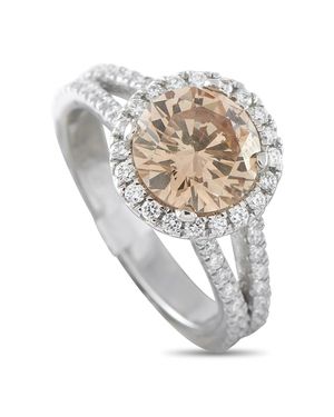 LB Exclusive Platinum 2.42Ct Diamond Halo Ring Mf33-070126 - White