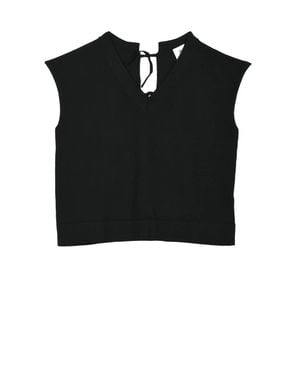 Alpha Studio Cotton Knit Top - Black