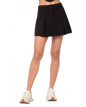 Sky To Moon Box Pleat Detail Skirt - Black