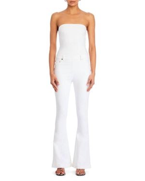 SER.O.YA Jeanette Stretch Denim Flare Jumpsuit - White