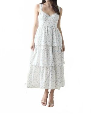 Mine Floral Midi Dress - Gray
