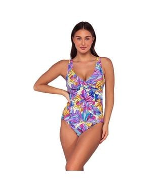 Sunsets Elsie Tankini Top Floral Stretch Swimwear Ddr2582 - Blue