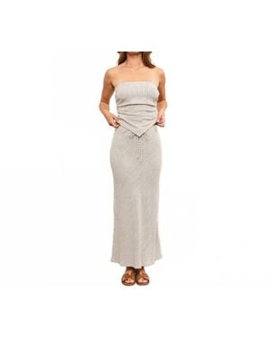 Mustard Seed Hannah Striped Skirt & Tank Set - White
