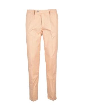 MICHELE CARBONE Classic Cotton Stretch Pants With Tapered Leg Design - Natural