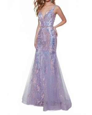 Alyce Paris Asymmetrical Shoulder Prom Dress - Purple