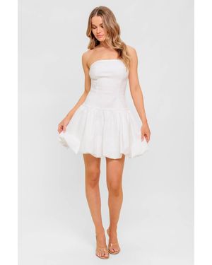 TRUEDAMES Twilight Wish Woven Twill Mini Dress - White