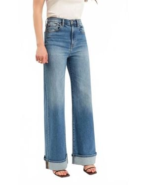 DAZE Far Out High Rise Wide Leg Jean - Blue
