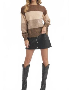 Bluivy Color Block Sweater - Metallic