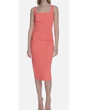 Vince Camuto Square Neck Bodycon Dress - Red