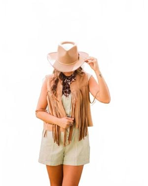 Blue B Harlow Suede Fringe Vest - Yellow
