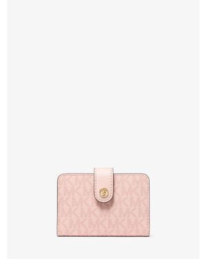 Michael Kors Outlet Jet Set Travel Small Signature Logo Billfold Wallet - Pink