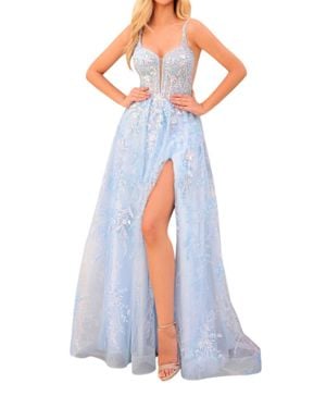 Amarra Dazzling Prom Dress - Blue