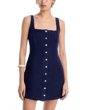 Bella Dahl Square Neck Button Front Mini Dress - Blue