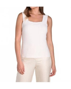 FRANK LYMAN Square Neck Knit Tank - White