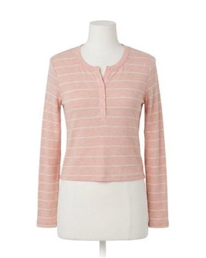 Z Supply Ferris Henley Striped Top - Pink