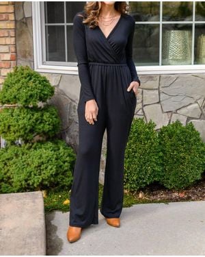 White Birch Onward & Upward Faux Wrap Jumpsuit - Green