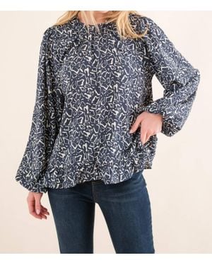 And The Why Running Out Of Time Blouse - Blue