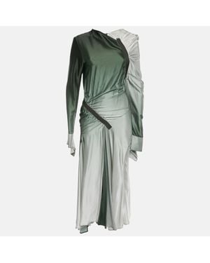 Christopher Esber Gradient Satin Draped Maxi Dress - Green