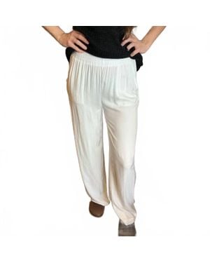Bobi Minimalist Wide-Leg Pant - White