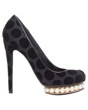 Nicholas Kirkwood Casati Velvet Pearl Platform Pumps - Blue