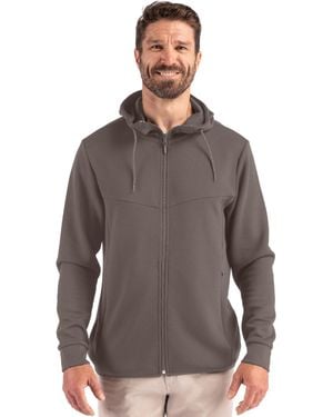 Clique Haven Recycled Full Zip Hooded Sweatshirt - Brown