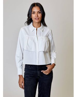Design History Crop Button Down Shirt - White