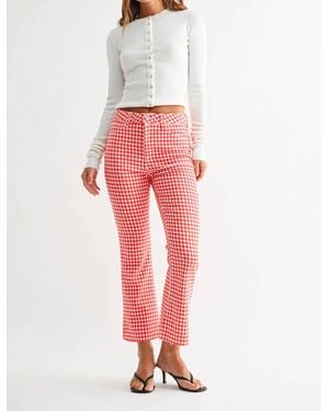 Just Black Denim Cropped Demi Flare Jeans - Red
