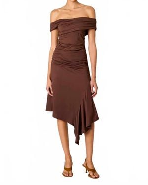 Nia Vine Asymmetrical Skirt - Brown