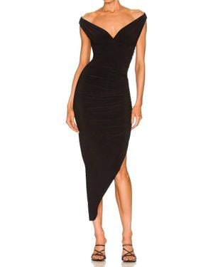 Norma Kamali Tara Side Drape Gown - Black