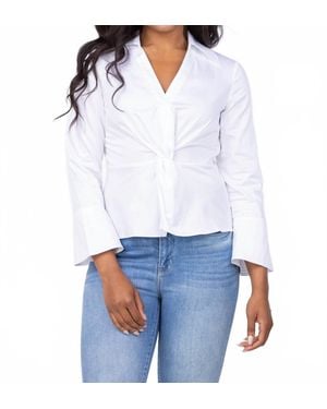 tyler boe Paige Cotton Twisted Front Top - White
