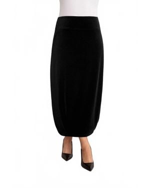 Sympli Velvet Savvy Pleat Hem Skirt - Black