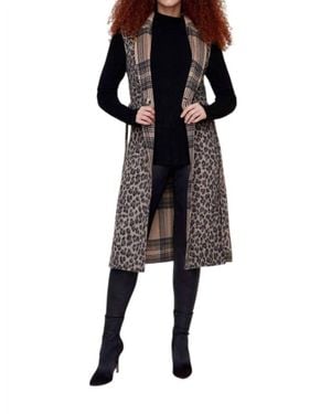 Renuar Reversible Belted Long Vest - Black