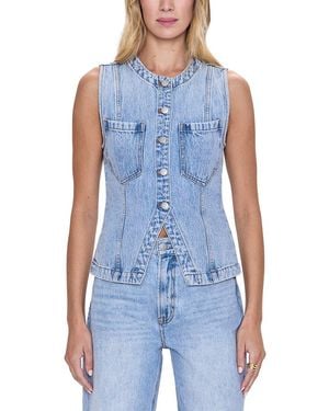 Pistola Gia Fitted Collarless Vest - Blue