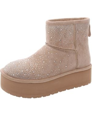 Madden Girl Ease-Hr Faux Fur Flatform Ankle Boots - Brown