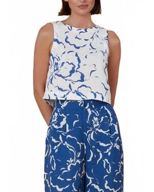 Olivia by Livro Dani Abstract Floral Top - Blue