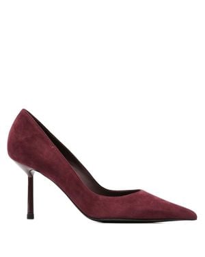 Le Silla Pointed-Toe Mid-Height Heel Pumps - Purple