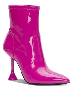INC Ibrina Faux Leather Pointed Toe Ankle Boots - Pink