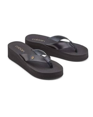 Cobian Valencia Wedge Flip-Flop Sandals - Black