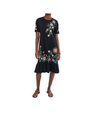 Johnny Was Zivana Ruffle Hem Knit Midi Dress - Black