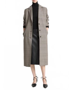 Vince Pressed Plaid Car Coat - Multicolor