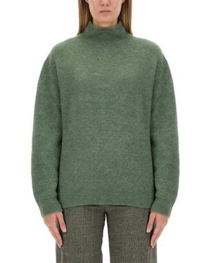 Alysi Relaxed-Fit Turtleneck Sweater With Dropped Shoulders - Green