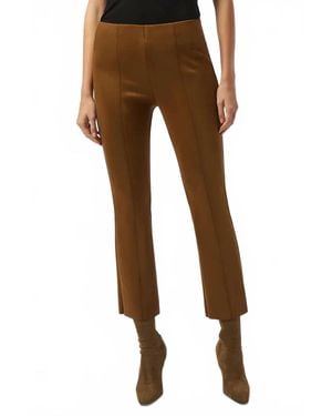 Joseph Ribkoff Suede Scuba Flared Pants - Brown