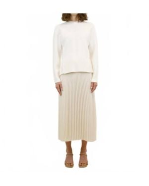 Jonathan Simkhai Valor Midi Chevron Pleated Skirt - Natural