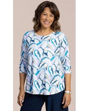 Sympli Go To Classic T Relax 3/4 Sleeve Top - Blue