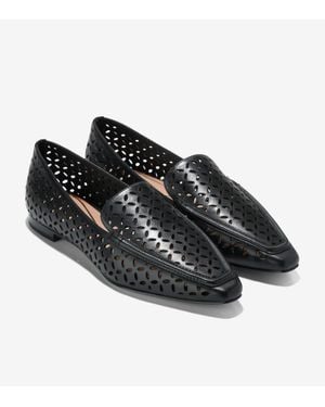 Cole Haan Chantal W33705 Loafers Perforated Leather Hawk3310 - Black