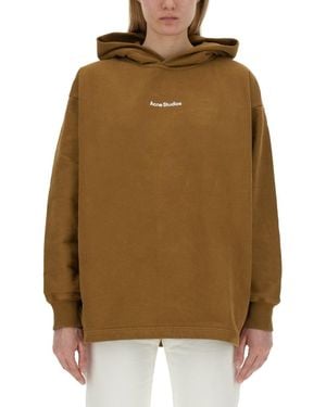 Acne Studios Sweatshirt With Logo - Brown