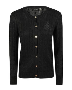 Ralph Lauren Cable-Knit Cotton-Viscose Cardigan - Black