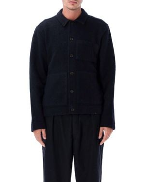 Universal Works Wool-Blend Button Front Overshirt Jacket - Blue